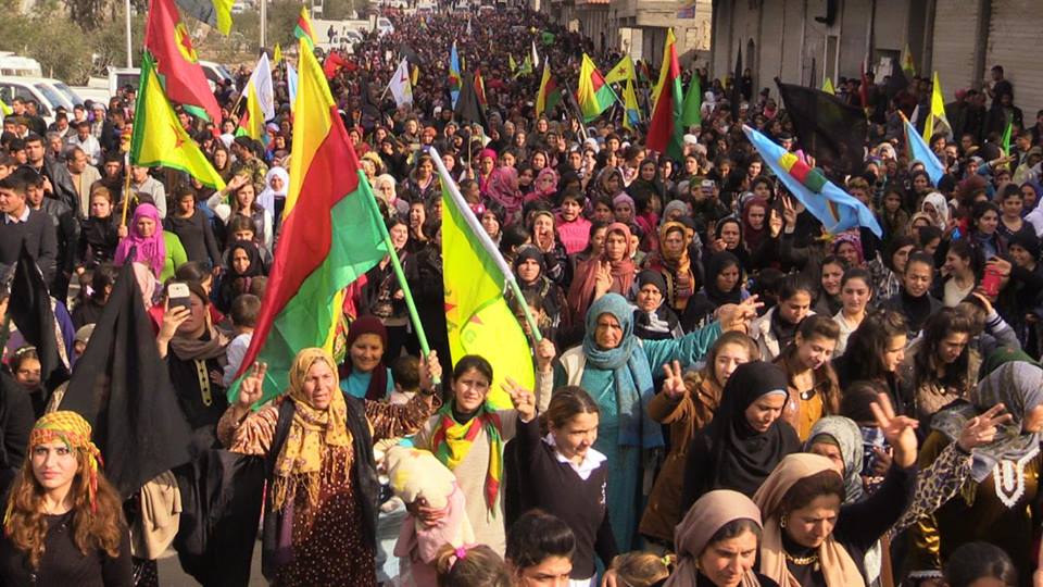 مظاهرة في "كوباني" في ذكرى اعتقال عبد الله أوجلان، الأحد 14 شباط