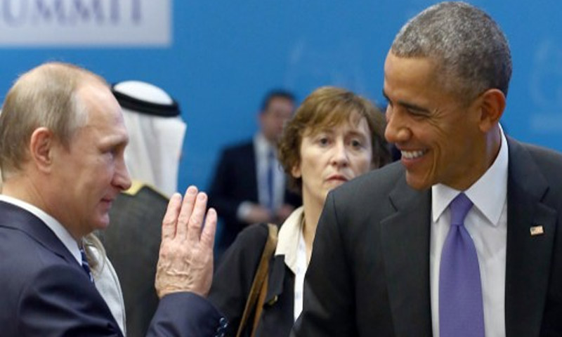 الرئيس الأمريكي، باراك أوباما، ونظيره الروسي، فلاديمير بوتين (AFP)