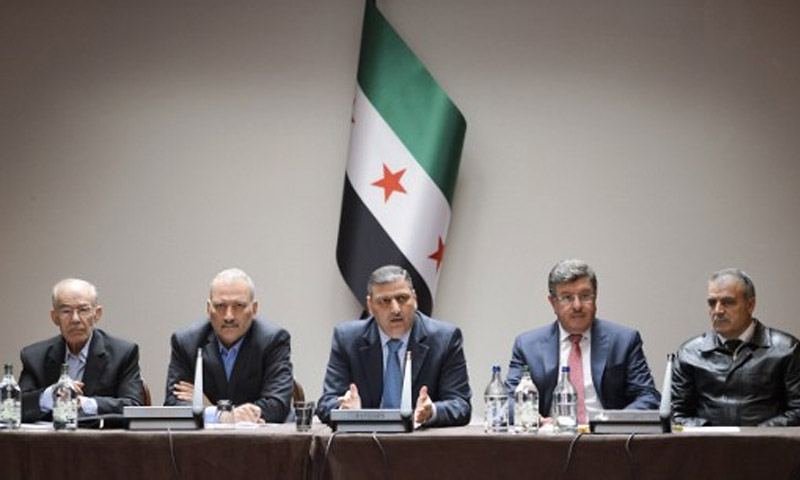 اجتماع الهيئة العليا للمفاوضات مع الائتلاف السوري المعارض - 18 نيسان 2016 (AFP)