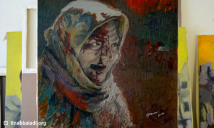 اللوحة التي أطلق عليها ناشطون اسم "سورياليزا" للفنان السوري حسام علوم (عنب بلدي)