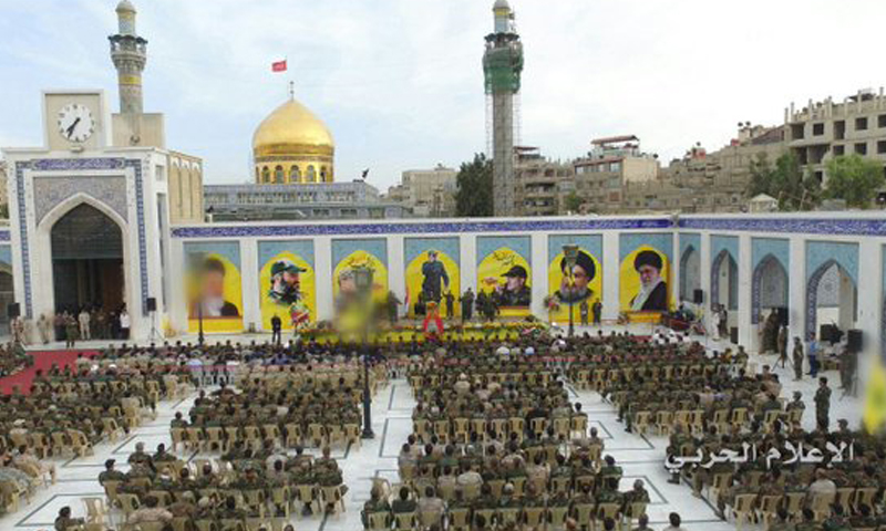 مراسم "تكريمية" للقيادي في حزب الله، مصطفى بدر الدين، السيدة زينب 18 أيار.