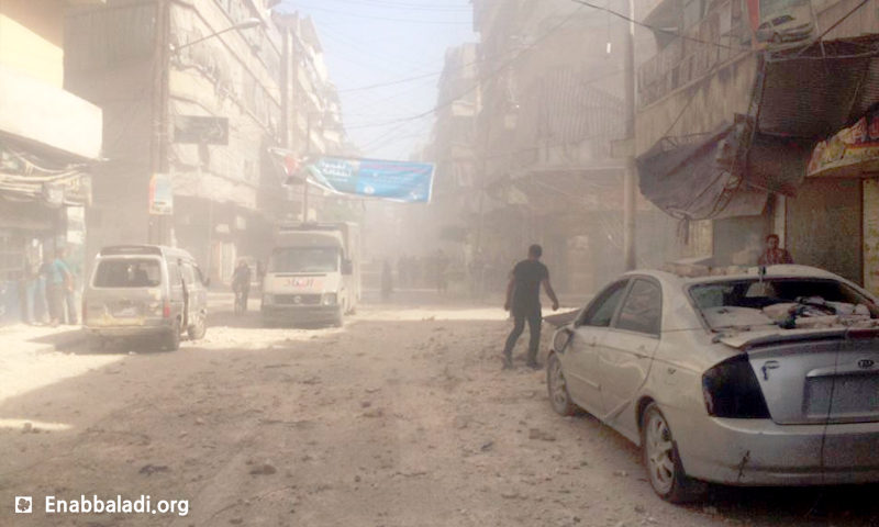 آثار القصف على حي الفردوس في حلب - الأربعاء 15 حزيران (أرشيف عنب بلدي)