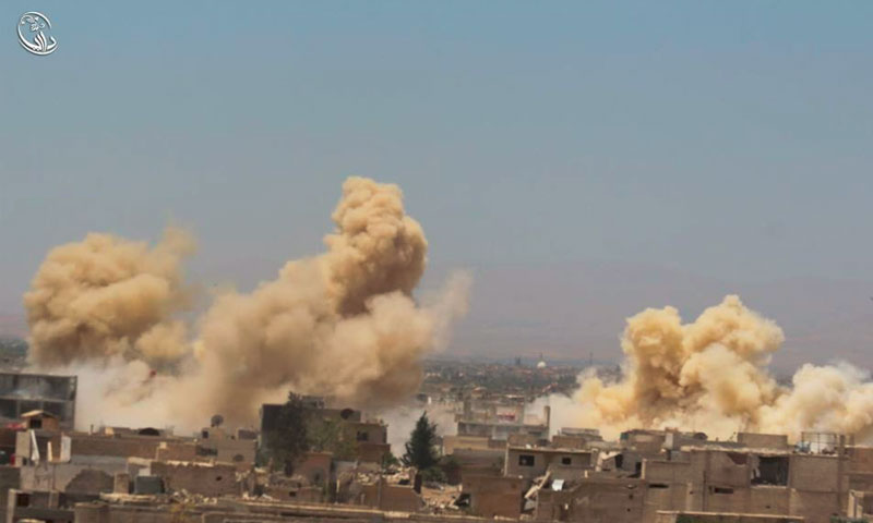 اثار القصف على مدينة داريا(المجلس المحلي في داريا)