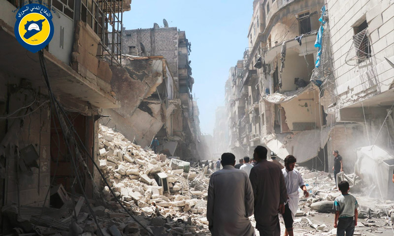آثار القصف على حي المشهد بحلب - الثلاثاء 26 تموز (الدفاع المدني في حلب )