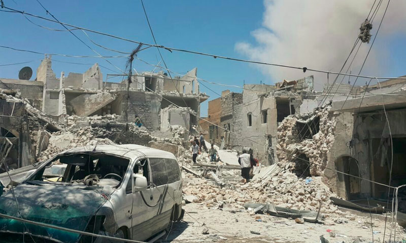 آثار القصف على حي باب المقام في حلب - الاثنين 11 تموز (ناشطون)