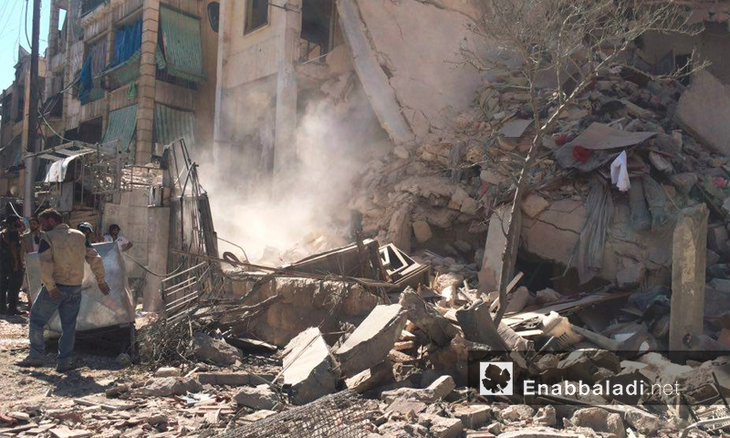 آثار القصف على حي صلاح الدين في حلب - 2 تموز 2016 (أرشيف عنب بلدي)