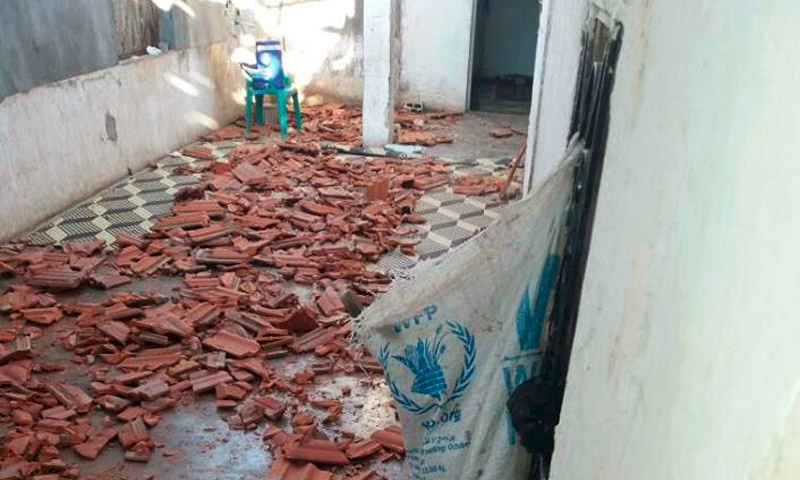 آثار الدمار داخل دار السعادة للمسنين في تلبيسة بريف حمص الشمالي - الاثنين 25 تموز (فيس بوك)