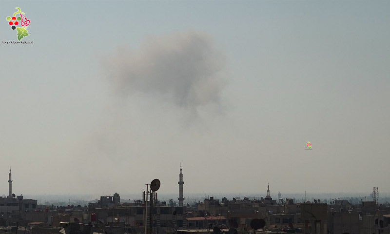 آثار القصف على مدينة دوما في الغوطة الشرقية - الخميس 21 تموز (تنسيقية دوما)