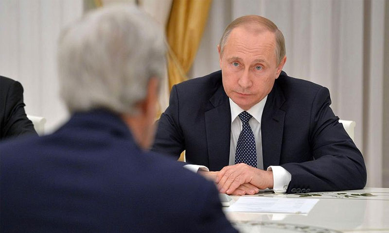 من اجتماع كيري وبوتين في موسكو - الخميس 14 تموز (AFP)