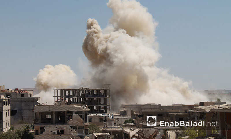 استهداف مدينة داريا بالبراميل المتفجرة- الثلاثاء 12 تموز (عنب بلدي)