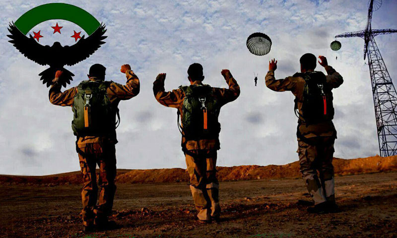 جنود من "جيش سوريا الجديد" في بادية البوكمال شرق دير الزور- حزيران 2016 (إنترنت)