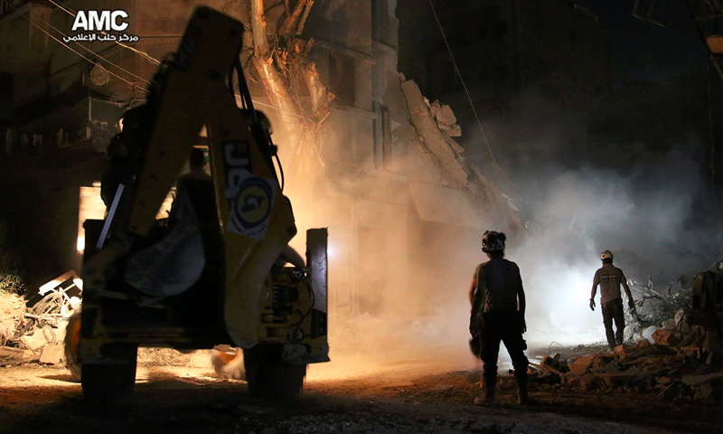 القصف على حي القاطرجي في حلب - الأربعاء 17 آب (مركز حلب الإعلامي)