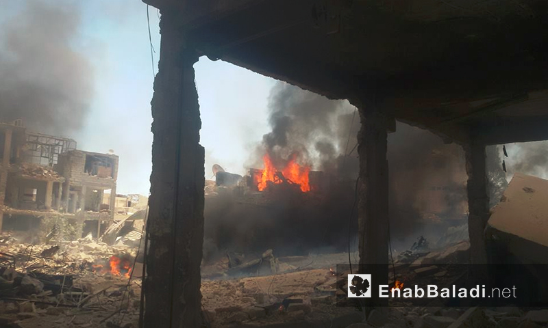 آثار القصف على مدينة داريا اليوم- الثلاثاء 16 آب (عنب بلدي)