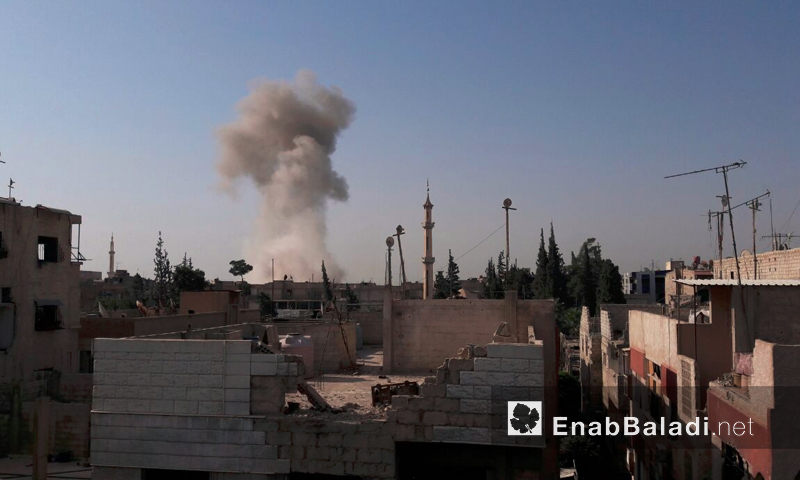 آثار القصف على مدينة دوما بالغوطة الشرقية - الاثنين 22 آب (عنب بلدي)