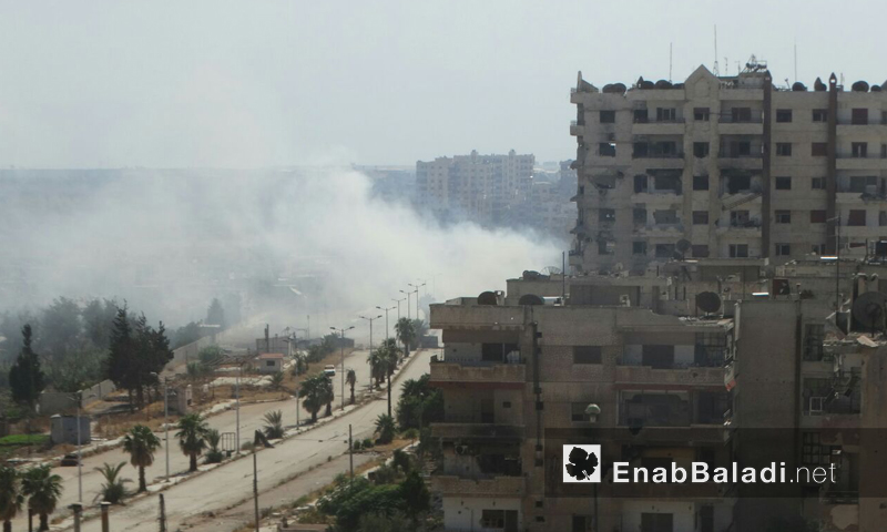 آثار القصف على حي الوعر في حمص - الأحد 21 آب (عنب بلدي)