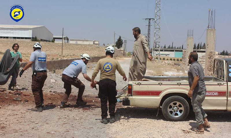 انتشال جثث مجزرة بلدة حيان في ريف حلب الشمالي- الجمعة 12 آب (الدفاع المدني)