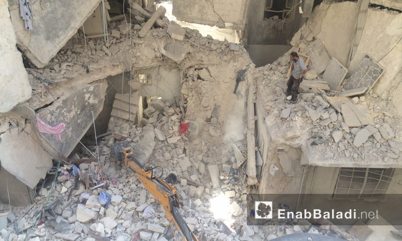 آثار القصف على حي السكري في حلب - الاثنين 5 أيلول (عنب بلدي)