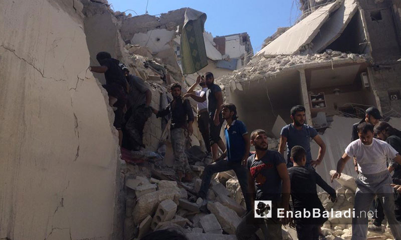 دمار كبير خلفه القصف على مدينة حلب- السبت 10 أيلول (عنب بلدي)
