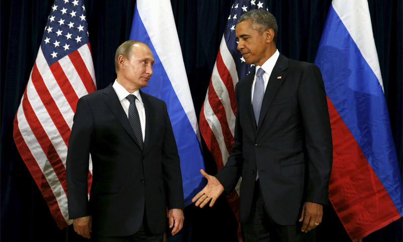 الرئيس الأمريكي، باراك أوباما، ونظيره الروسي، فلاديمير بوتين (انترنت)