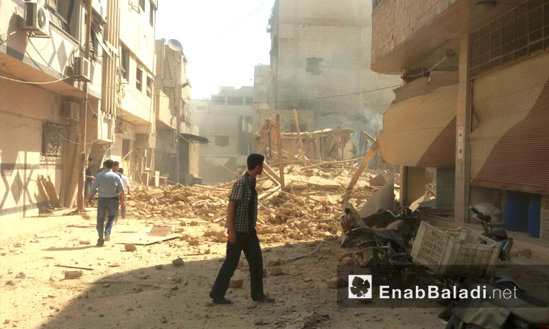 آثار القصف على مدينة دوما في الغوطة الشرقية - الخميس 8 أيلول (عنب بلدي)
