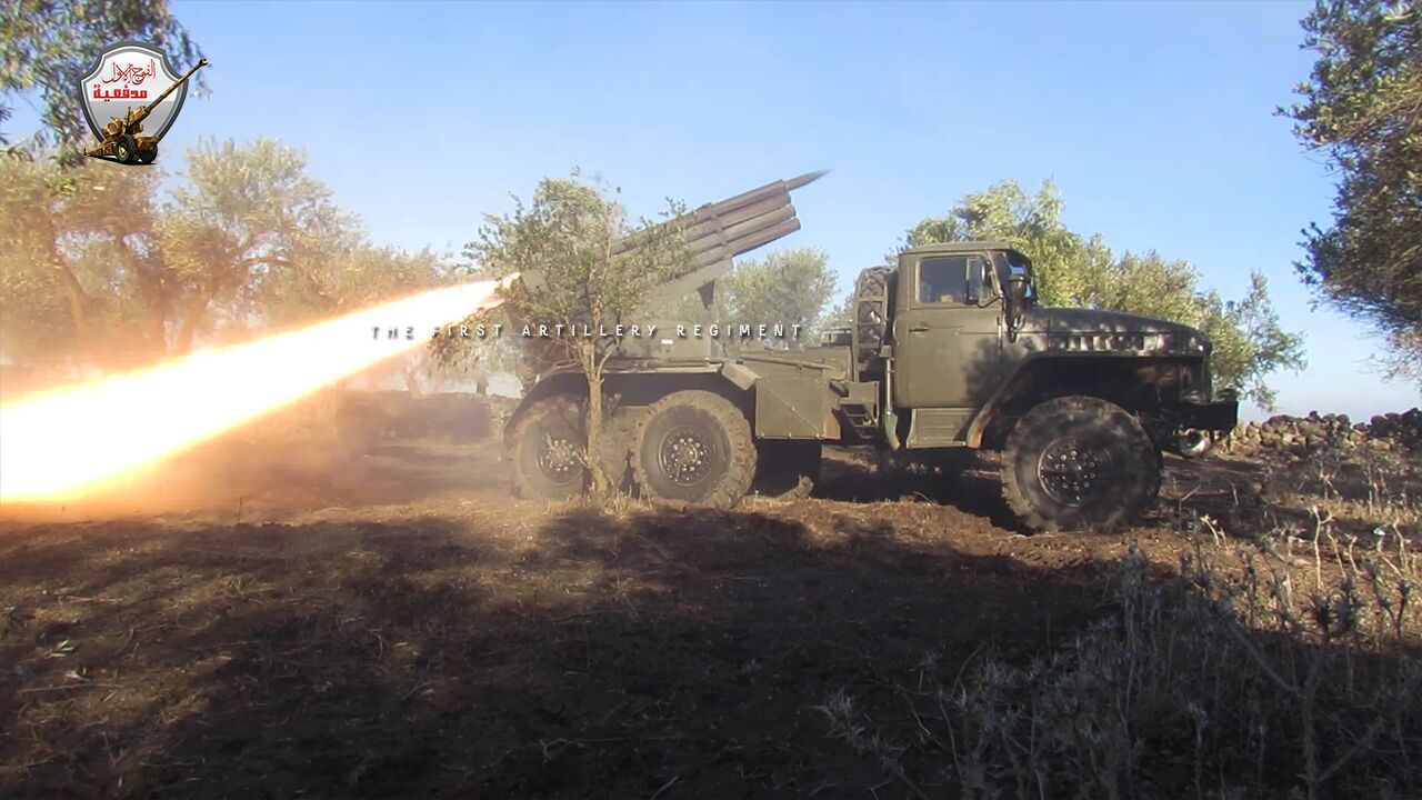 راجمة صواريخ لدى الجيش الحر استحوذ عليها من قوات الأسد - تشرين الأول 2016 (الفوج الأول مدفعية)