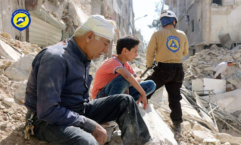 آثار قصف الطيران الحربي على أحياء مدينة حلب - 11 تشرين الاول 2016 (الدفاع المدني)