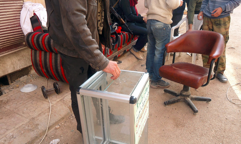 من انتخابات الدورة الرابعة لمجلس مدينة داريا - 13 تشرين الثاني 2013 (أرشيفية)