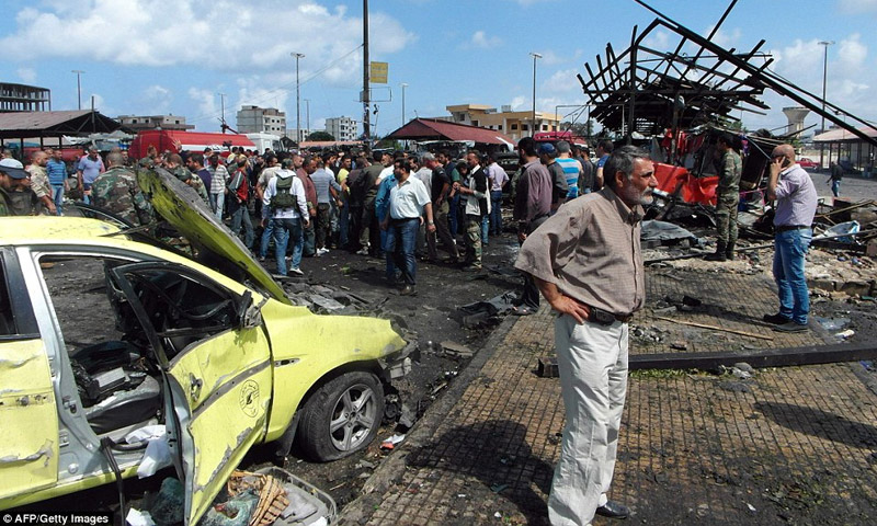 تعبيرية: آثار تفجيرات طرطوس التي وصفت بالـ "الإرهابية" - 24 أيار 2016 (AFP)