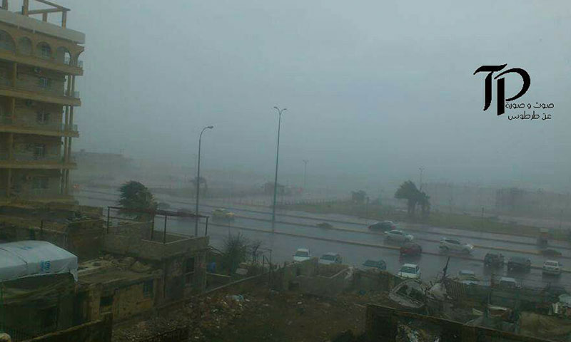 عاصفة مطرية في مدينة طرطوس- الأربعاء 30 تشرين الثاني (فيس بوك)