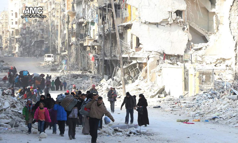 نزوح المدنيين من الأحياء الشرقية لمدينة حلب_29 تشرين الثاني_(مركز حلب الإعلامي)
