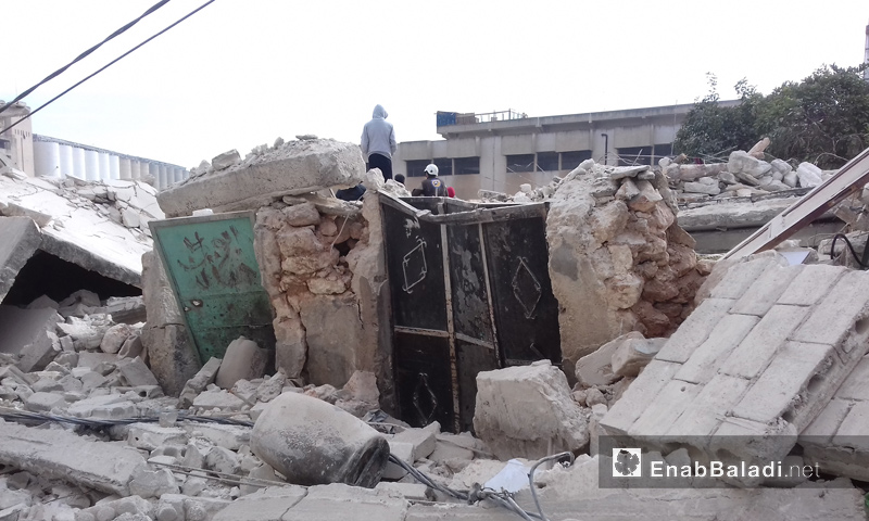 آثار القصف الروسي على مدينة إدلب_5 كانون الأول_(عنب بلدي)
