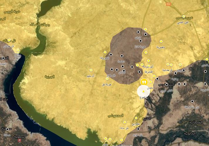 خريطة توضيحية تظهر تقدم قوات سوريا الديموقراطية بريف الرقة الغربي_(عنب بلدي)