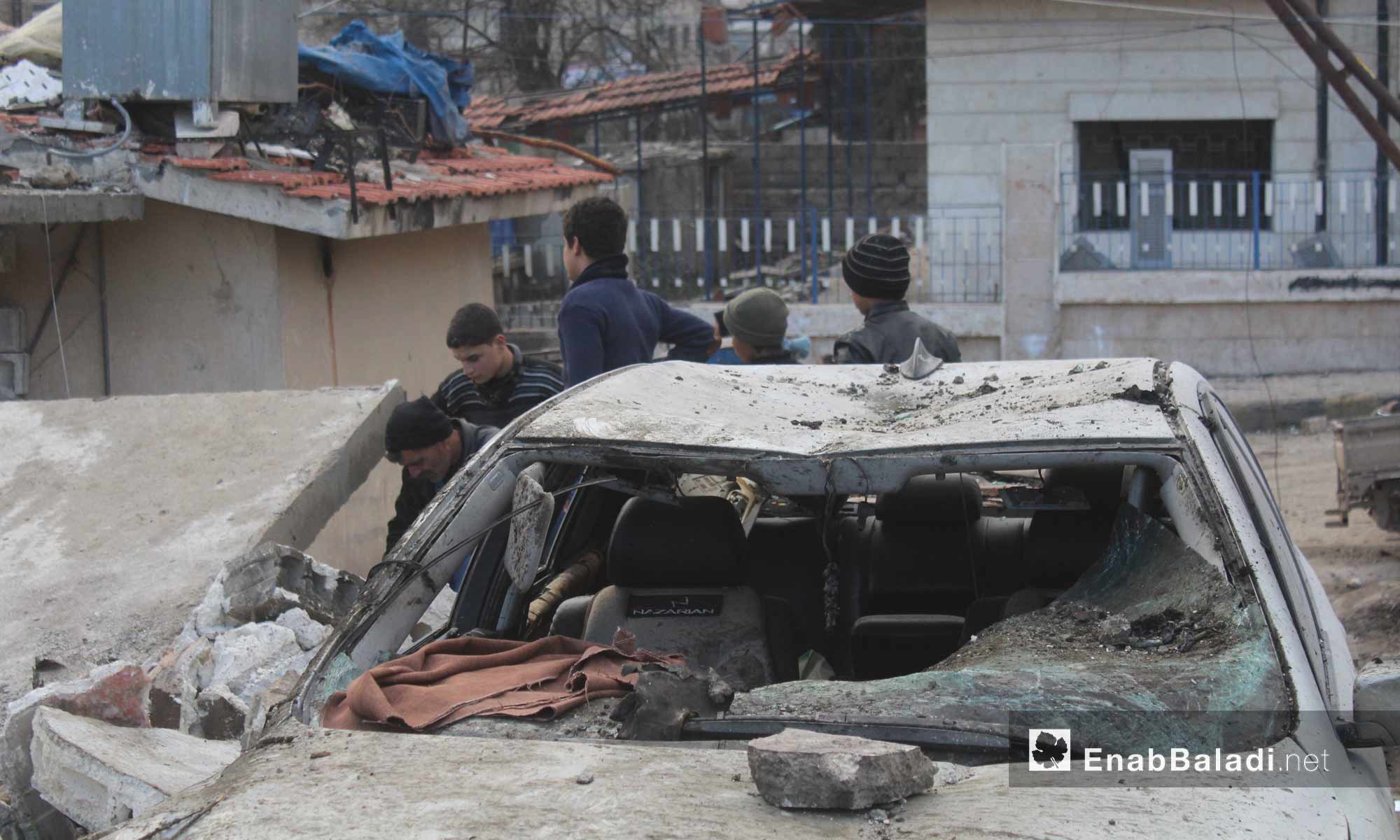 آثار التفجير الذي ضرب السوق الرئيسي في مدينة اعزاز شمال حلب_7 كانون الثاني_(عنب بلدي)