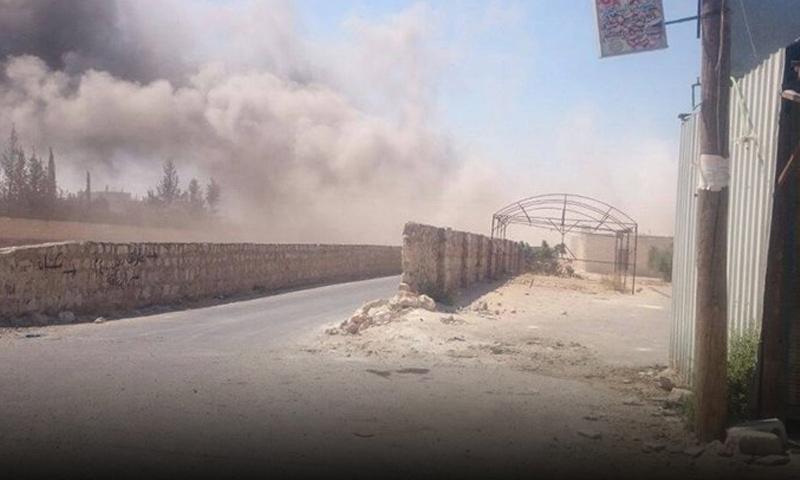 آثار القصف على بلدة تادف 2 كانون الثاني_(تويتر)