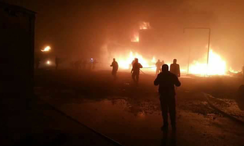 القصف الجوي على الفوج 111 بريف حلب الغربي_19 كانون الثاني_(فيس بوك)