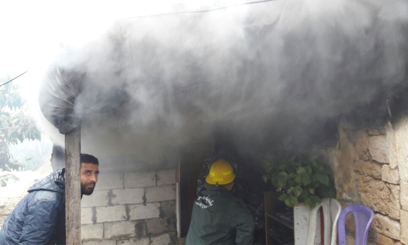 نجاة عائلة سورية من حريق منزلها في لبنان - الثلاثاء 14 شباط - (الوكالة الوطنية للأنباء)