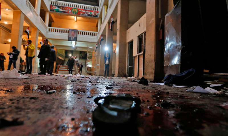 آثار التفجير في قصر العدل في دمشق - 15 آذار 2017 (انترنت)