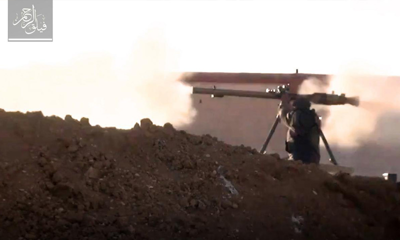 تصدي عناصر فيلق الرحمن لتقدم قوات الأسد على جبهة المحمدية بالغوطة الشرقية- 5 نيسان -(فيلق الرحمن)