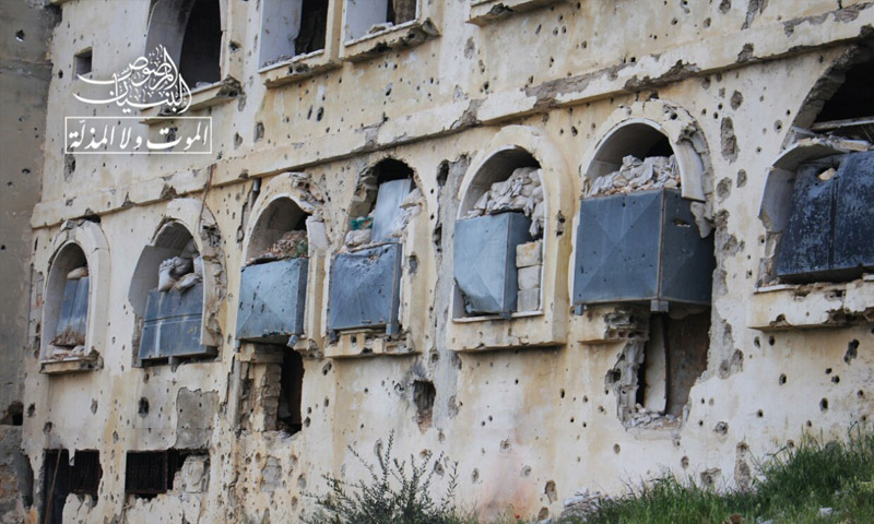 حاجز السلوم بعد السيطرة عليه من قبل المعارضة السورية في حي المنشية (البنيان المرصوص)