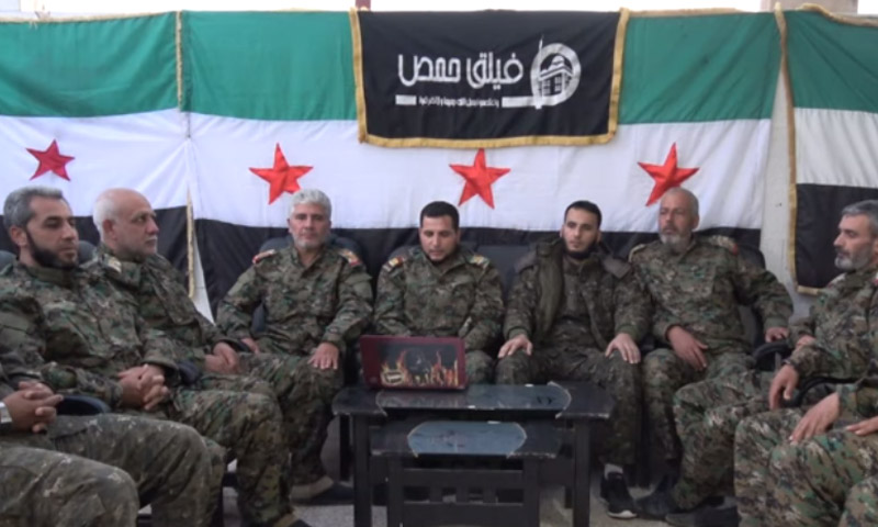 قيادة فيلق حمص أثناء إلقاء البيان، 5 تشرين الثاني 2016 (إنترنت)