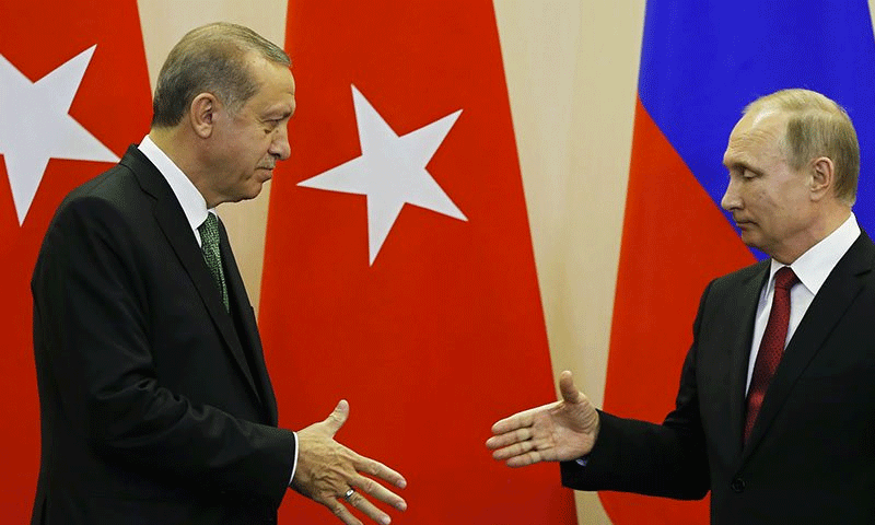 الرئيس التركي، رجب طيب أردوغان، والروسي، فلاديمر بوتين (سوزجو)