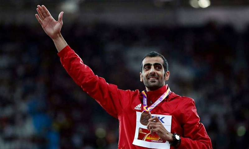 اللاعب السوري مجد الدين غزال يفوز بالميدالية البرونزية في بطولة العالم لألعاب القوى - الاثنين 14 آب - (انترنت)