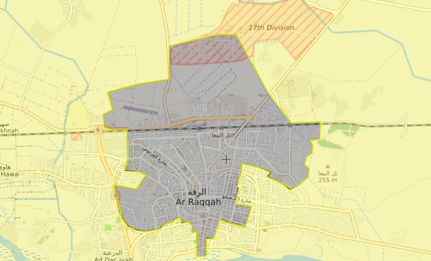 خريطة السيطرة في مدينة الرقة - 9 آب 2017 (Livemap)