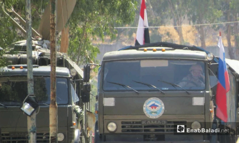 تعبيرية: القوات الروسية على معبر الدار الكبيرة في ريف حمص الشمالي - 7 آب 2017 - (عنب بلدي)