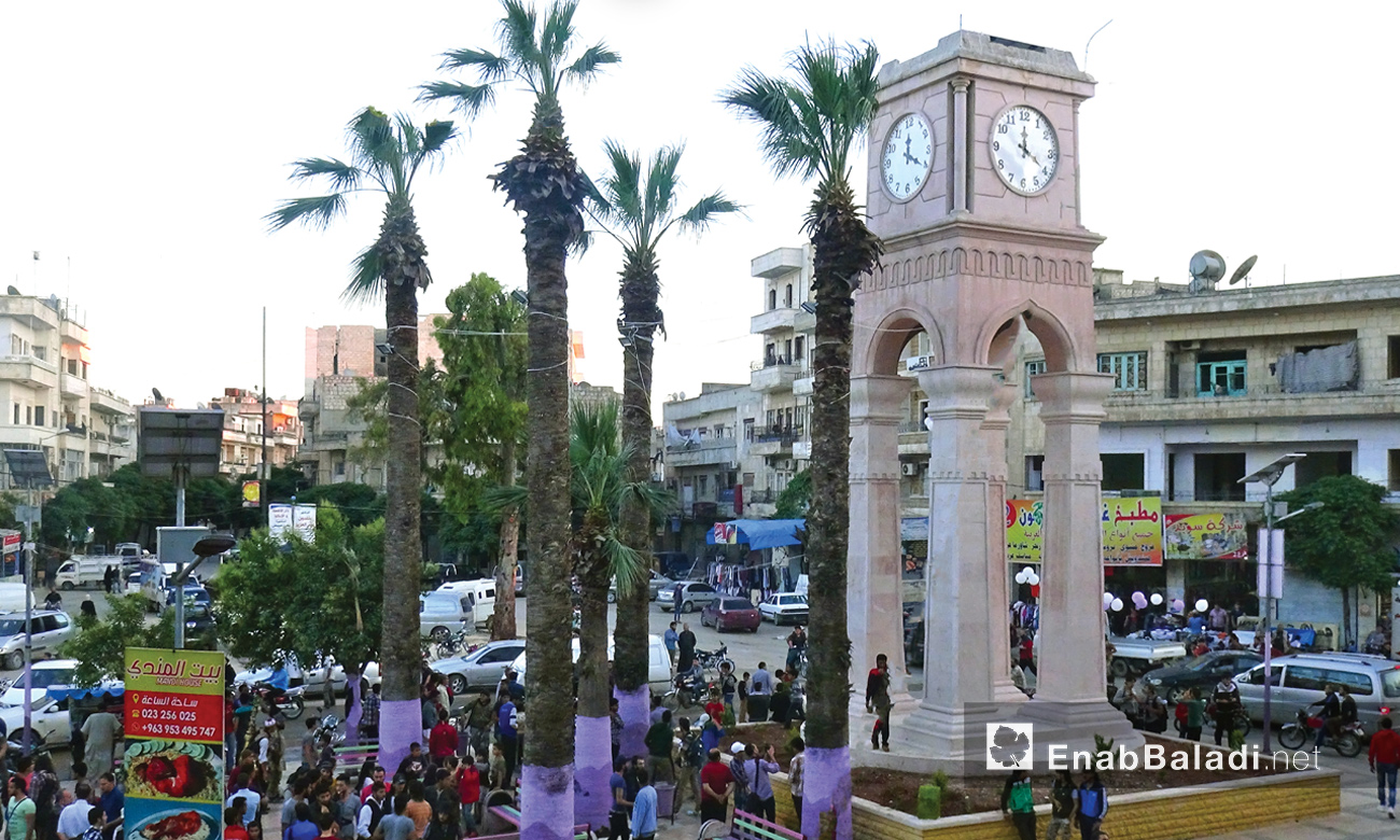 ساحة الساعة في مدينة إدلب - كانون الثاني 2017 (عنب بلدي)