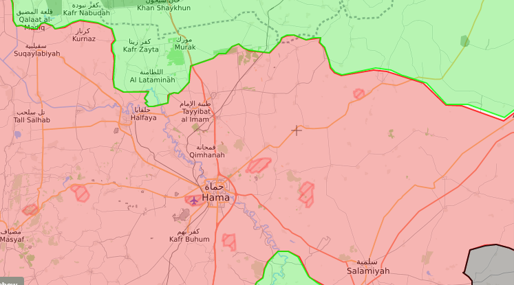 خريطة توضيحية لنفوذ القوى المسيطرة في ريف حماة الشمالي - 20 أيلول 2017 (livemap)