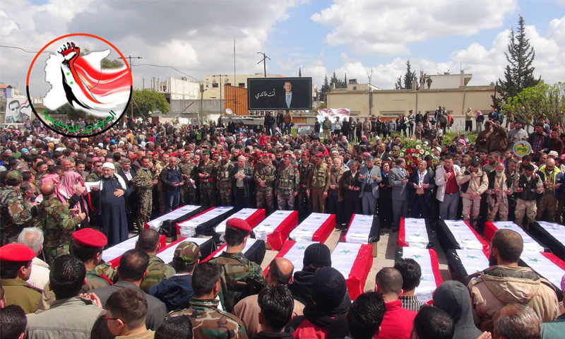 توابيت قتلى قوات الأسد في دير الزور تصل اللاذقية - 2 تشرين الأول 2017 (الدفاع الوطني)