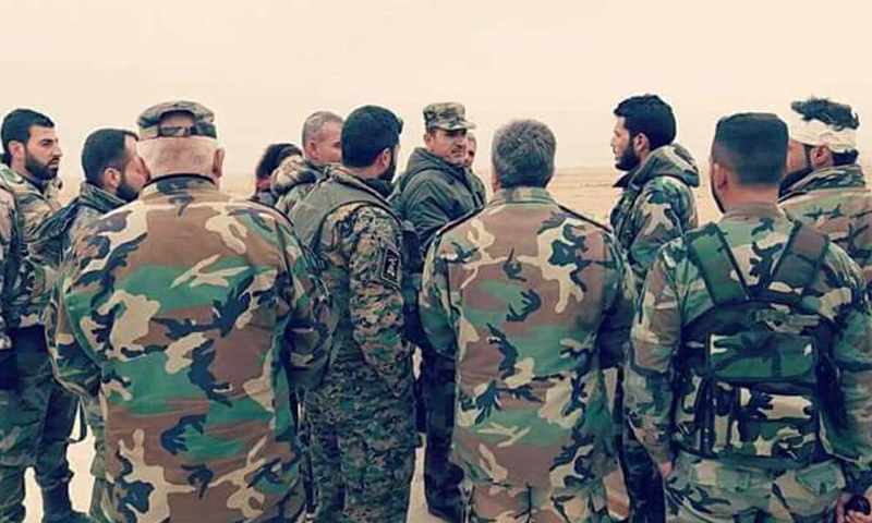 عناصر من قوات الأسد على جبهات ريف حلب الجنوبي الغربي - (فيس بوك)
