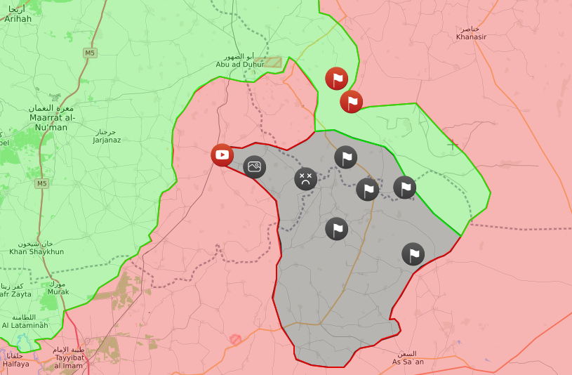 خريطة توضح نفوذ قوات الأسد في ريف حلب الجنوبي - 20 كانون الثاني 2018 (lm)