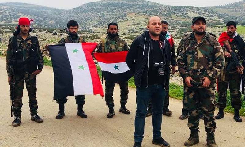 قوات شعبية تابعة للنظام السوري في عفرين-21 شباط 2018 (الإعلامي شادي حلوة فيس بوك)